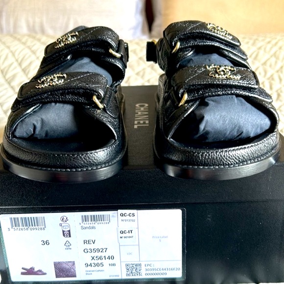 Chanel DADS SANDALS Grained Leather 36 - Picture 5 of 17